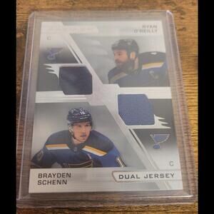 Braden Schenn Ryan O'Reilly 2021-22 UD Premier Game-Used Dual Jersey /99